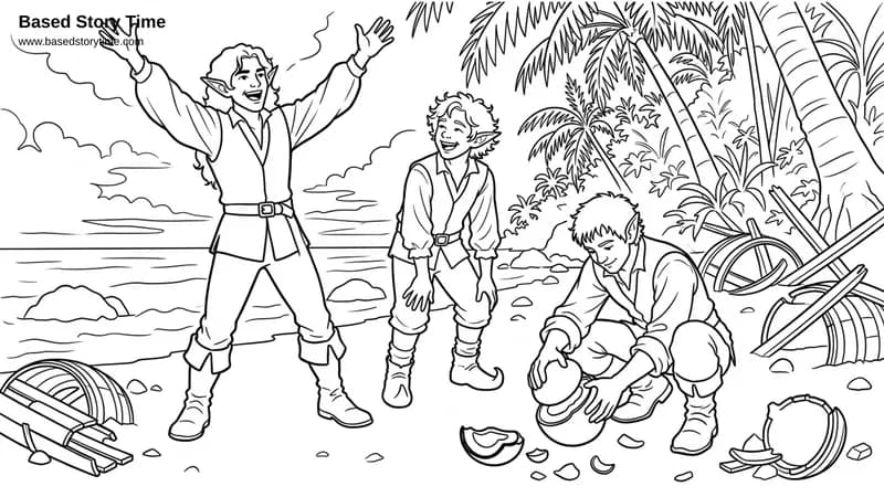 Coloring page from A Tale Of Two Shipwrecks