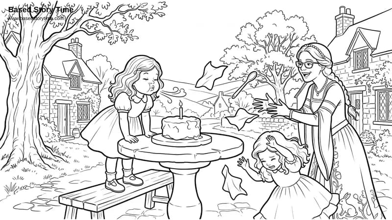 Coloring page from Olivia's Unicorn Wish.
